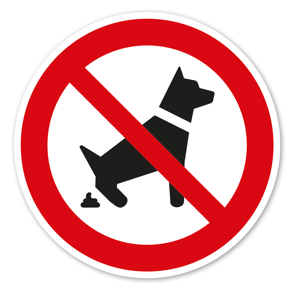 Verbotszeichen Hunde dürfen hier nicht koten