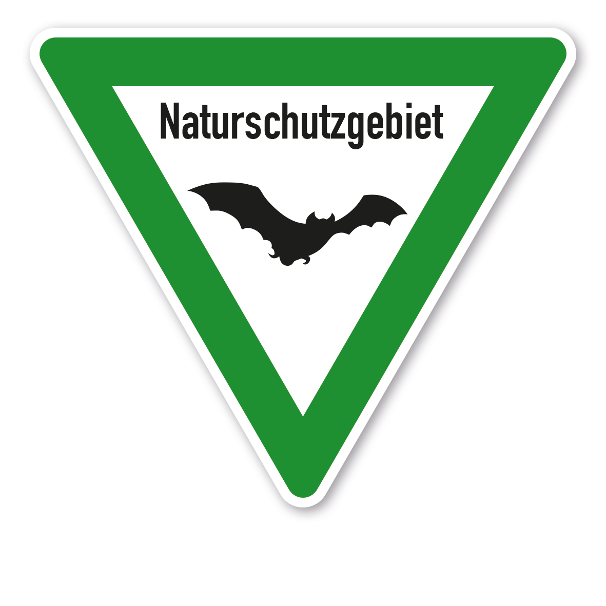 Verkehrsschild Naturschutzgebiet - Fledermaus mit Text – VZ-PR-12