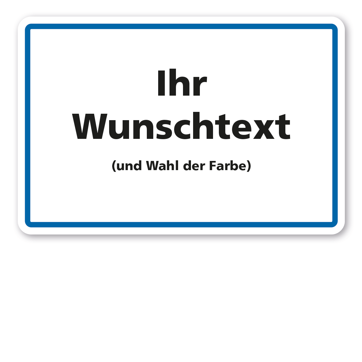 Rahmen blau, Text schwarz