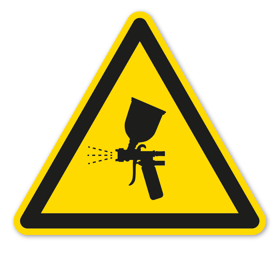 Warnzeichen Warnung Frisch lackiert – Lackierpistole