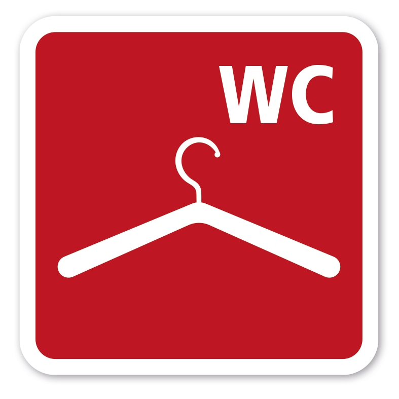 Toilettenschild WC Umkleideraum - 4 Farbvarianten