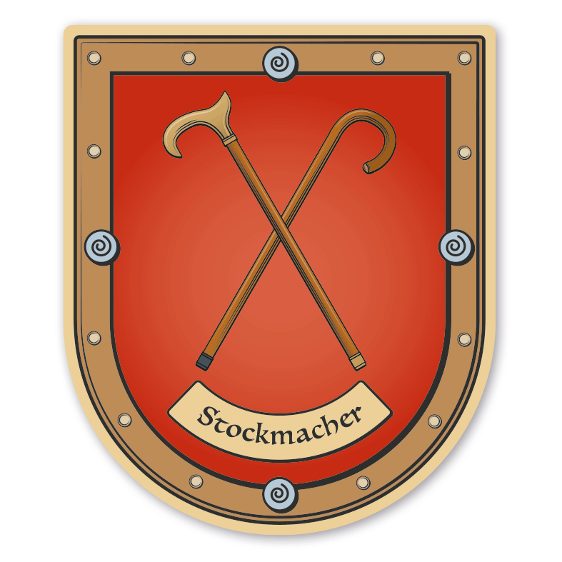 Maibaumschild / Zunftwappen Stockmacher - mit Zunftnamen oder Ihrem Wunschtext - Wappen B