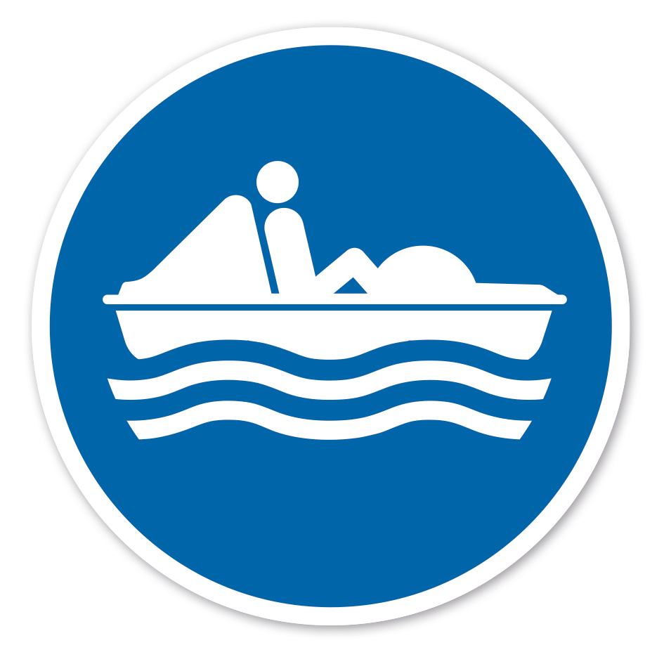 Gebotszeichen Tretbootfahren erlaubt