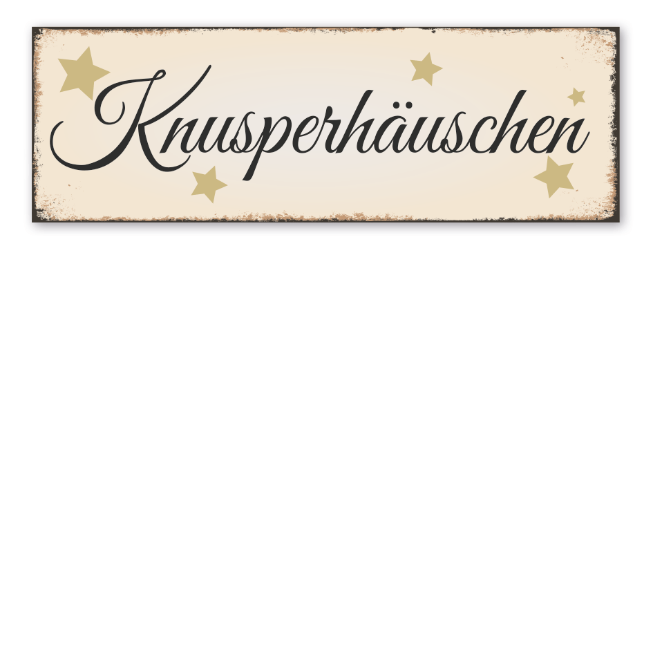 Schild für Weihnachtsmärkte Knusperhäuschen in Retro-Ausführung