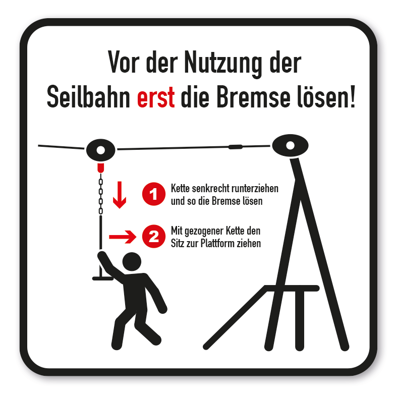 SP-02-P108 – Vor Nutzung Bremse lösen Seilbahn