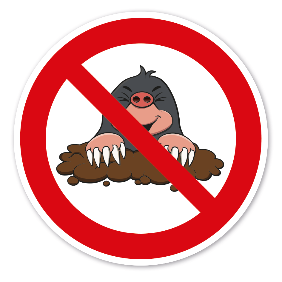 Verbotszeichen Maulwürfe verboten