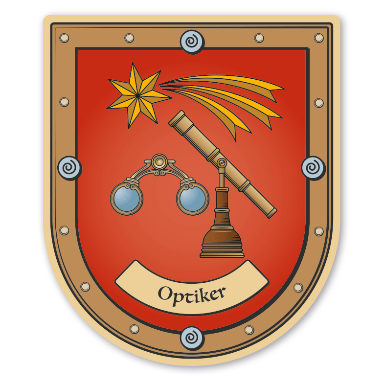 Maibaumschild / Zunftwappen Optiker - Brillenmacher - mit Zunftnamen oder Ihrem Wunschtext - Wappen B