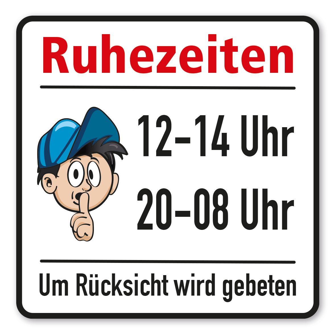 SP-01-P21 – Ruhezeiten 12.00-14.00 Uhr, 20.00-08.00 Uhr