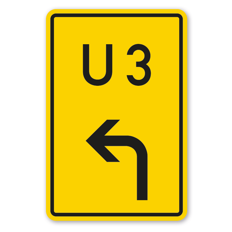 Umleitungsschild Nummerierte Umleitung - Linksweisend – VZ-455-10 - Verkehrsschild