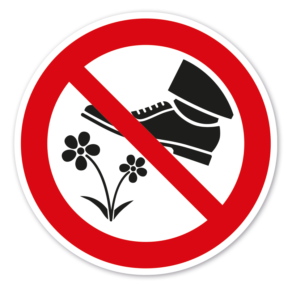 Verbotszeichen Beete betreten verboten