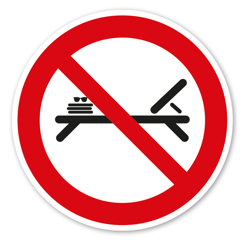 Verbotszeichen Liegen reservieren verboten