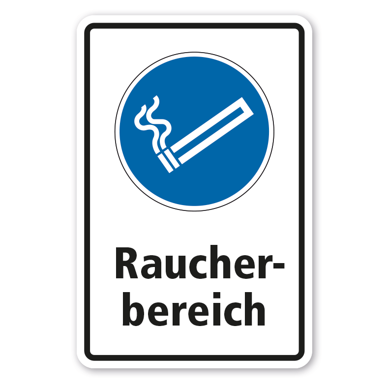 Gebotsschild Raucherbereich - Kombi