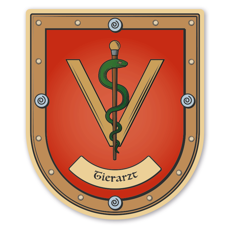 Maibaumschild / Zunftwappen Tierarzt - mit Zunftnamen oder Ihrem Wunschtext - Wappen B