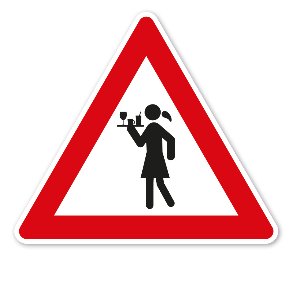 Verkehrsschild Achtung Kellnerin – VZ-PR-258