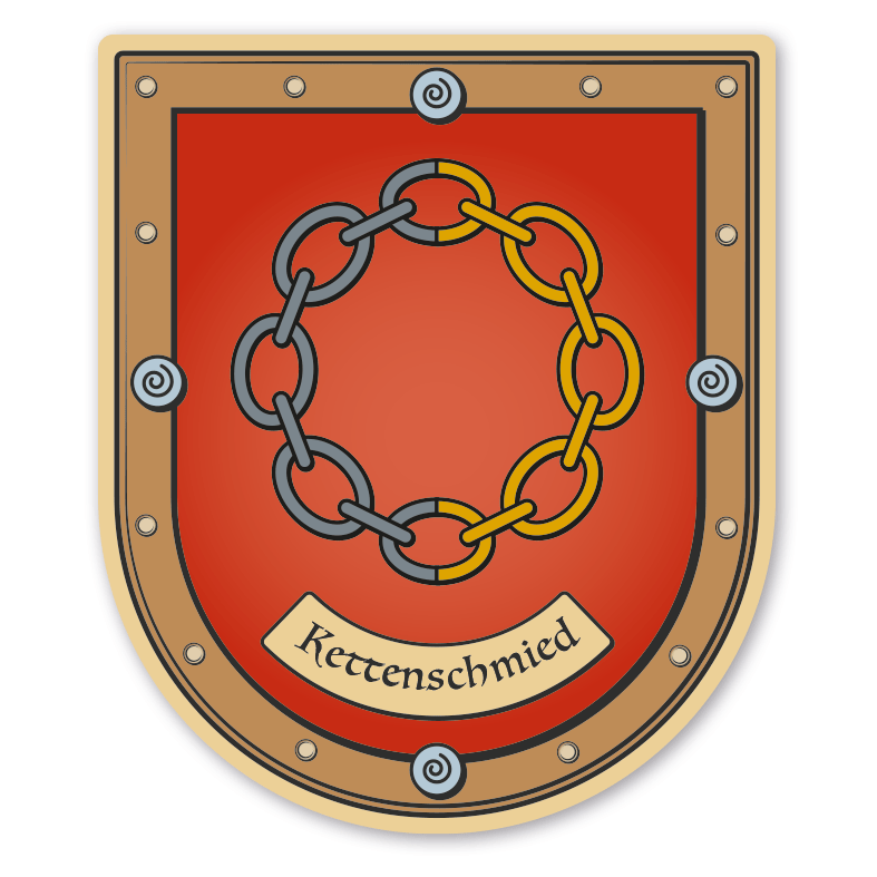 Maibaumschild / Zunftwappen Kettenschmied - Kettenmacher - Kettner - Rinker - mit Zunftnamen oder Ihrem Wunschtext - Wappen B