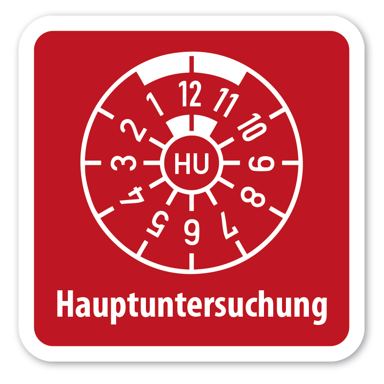 Schild Hauptuntersuchung - 4 Farbvarianten