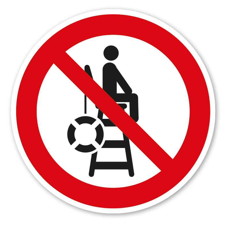 Verbotszeichen Keine Badeaufsicht - Bademeister - vorhanden