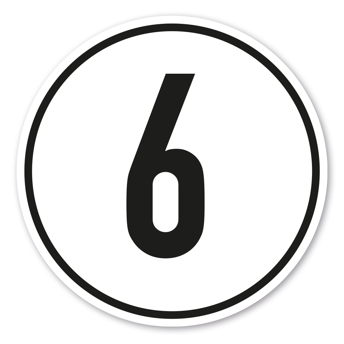 Verkehrsschild - Geschwindigkeitsschild 6 km/h - nach StVZO § 58 - VZ-PR-46