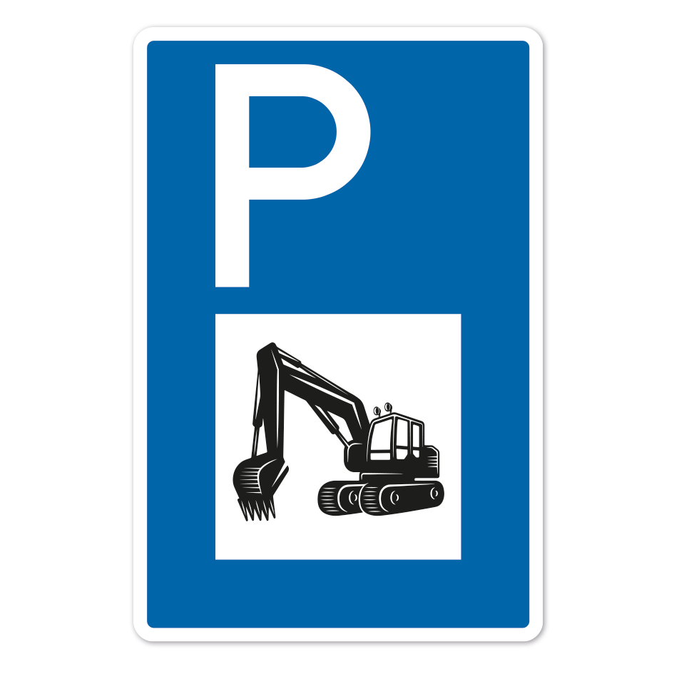 Parkplatzschild Bagger – mit großem Piktogramm - Verkehrsschild