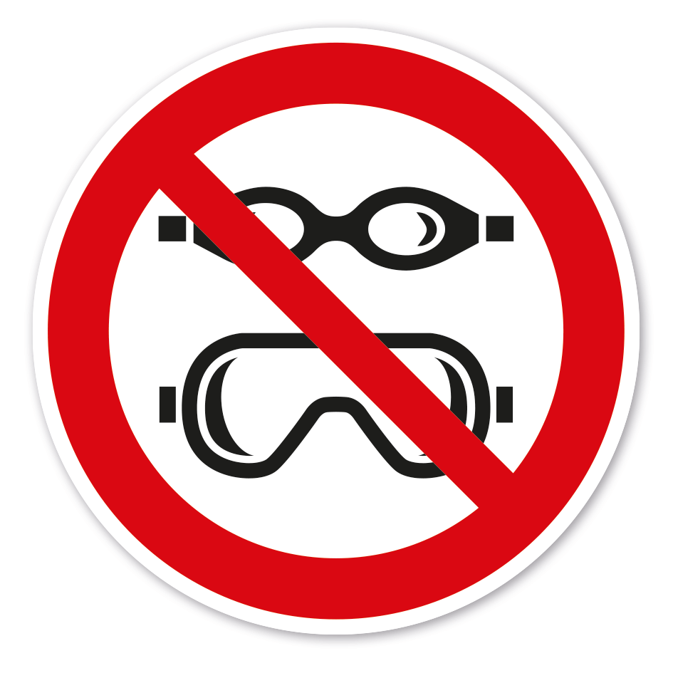 Verbotszeichen Taucherbrillen - Tauchermasken verboten
