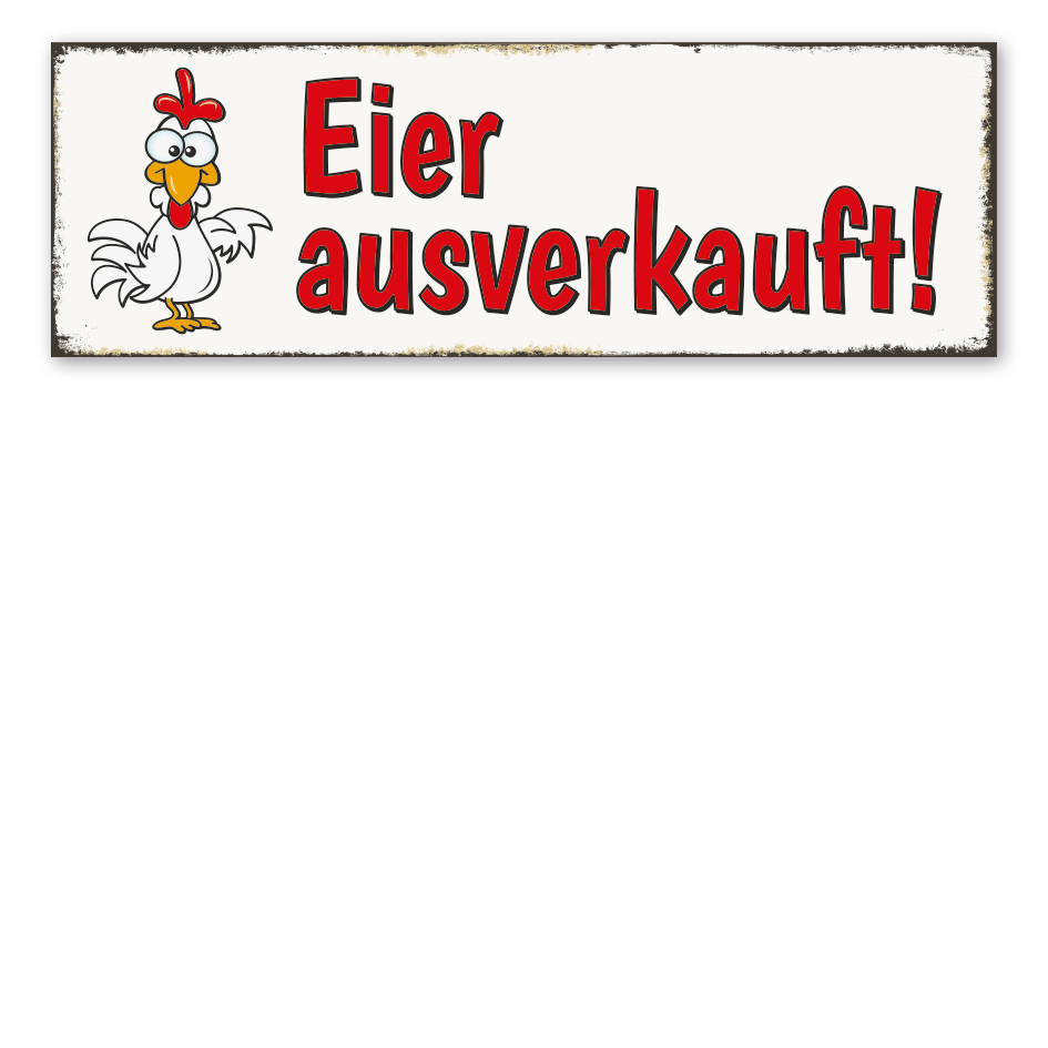 Hofschild in Retro-Ausführung Eier ausverkauft
