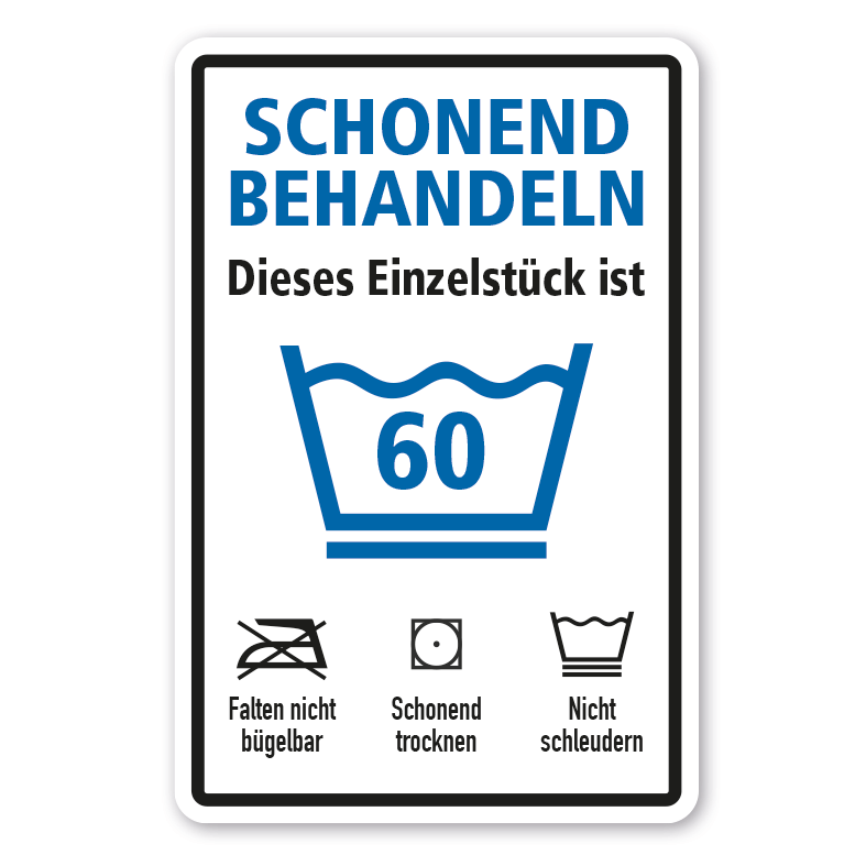 Geburtstagsschild Schonend behandeln - Dieses Einzelstück ist - mit Ihrer Zahl und Wunschtext - Variante 01 – FUN-T-71
