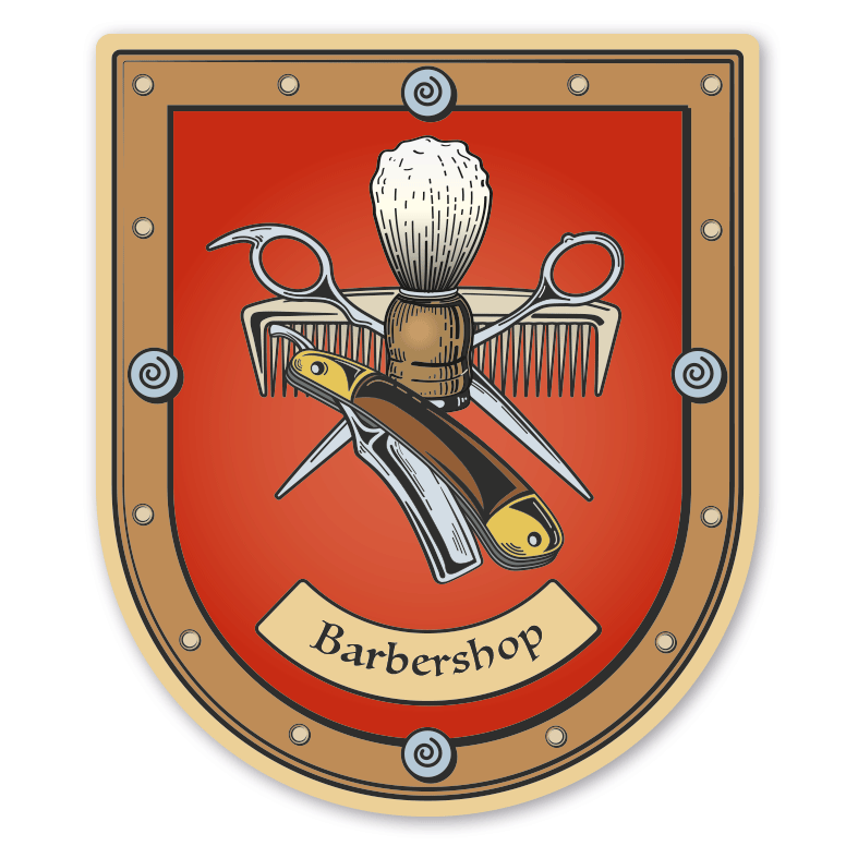 Maibaumschild / Zunftwappen Barbershop - mit Zunftnamen oder Ihrem Wunschtext - Wappen B