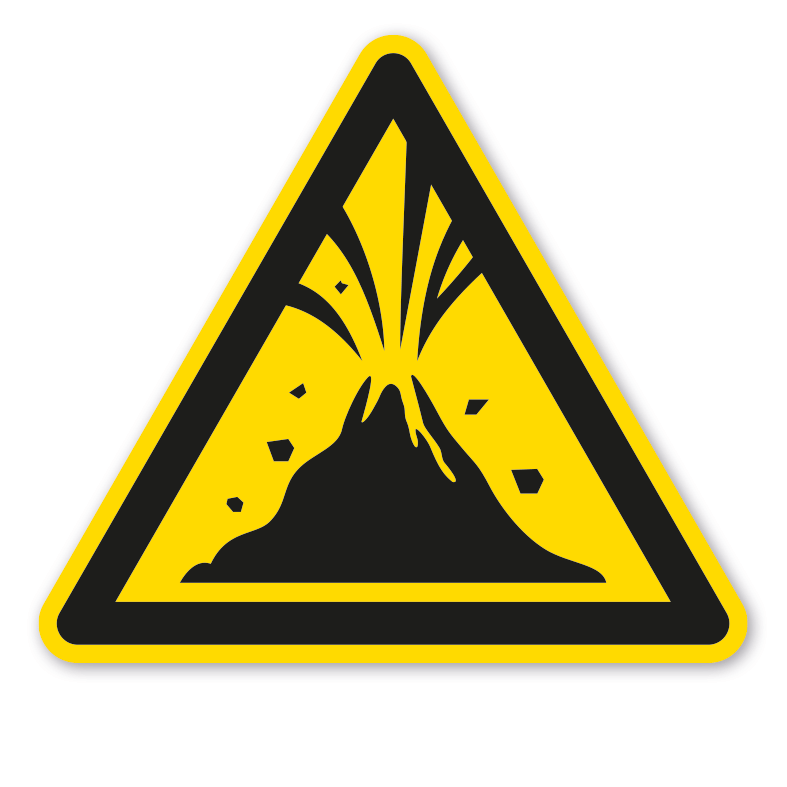 Warnzeichen Warnung vor aktivem Vulkangebiet – ISO 7010 - W075