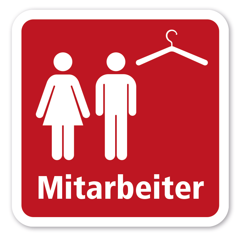 Schild - Umkleideraum Mitarbeiter - Personal - 4 Farbvarianten
