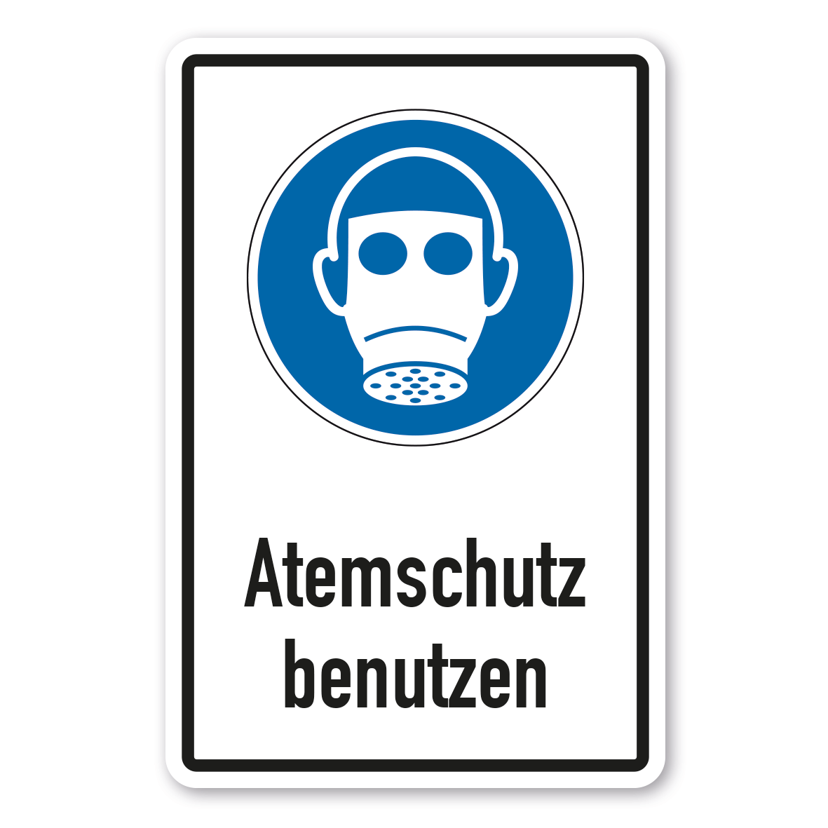 Gebotsschild Atemschutz benutzen - Kombi – ISO 7010 - M017-K