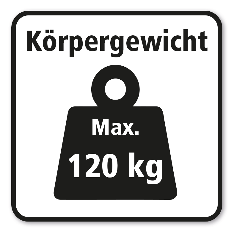 SP-02-P116 – Für Nutzung bis 120 kg Körpergewicht zugelassen