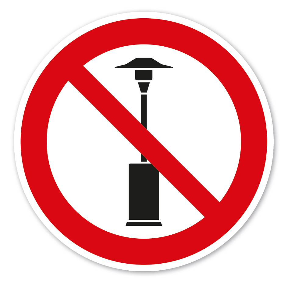 Verbotszeichen Heizstrahler - Heizpilze verboten