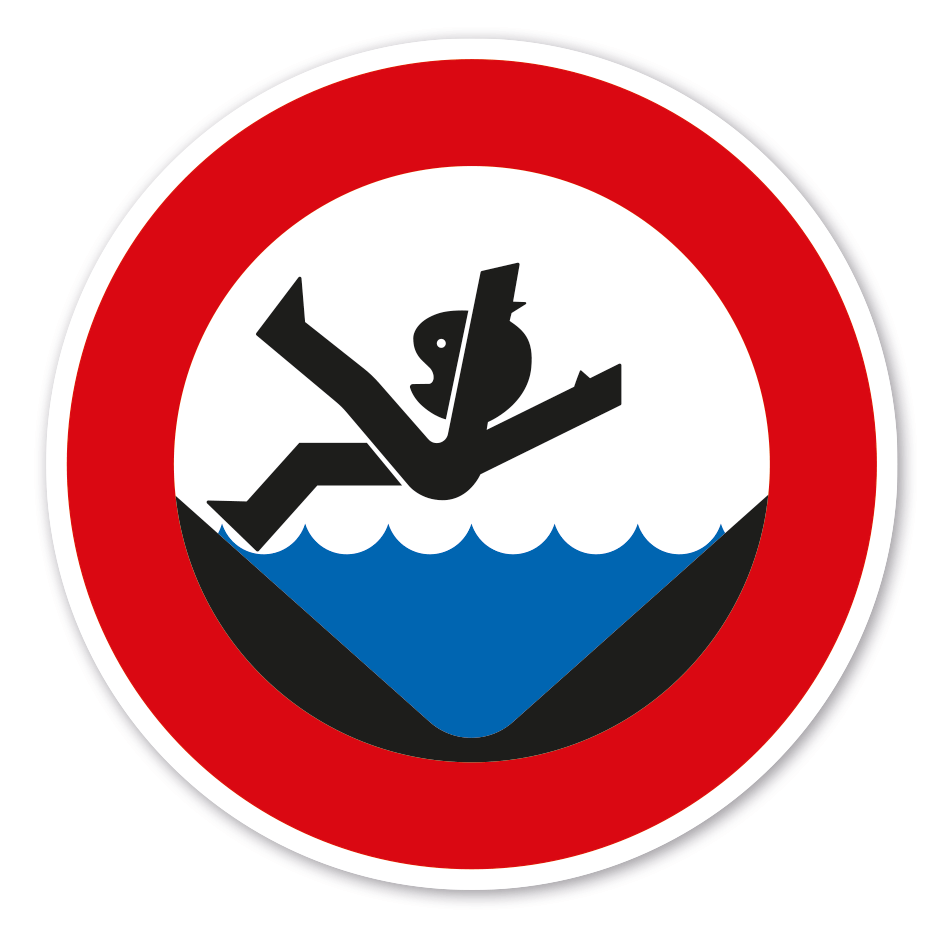 Verkehrsschild Warnung vor dem Ertrinken im Wasserkanal - Gewässer – VZ-PR-262