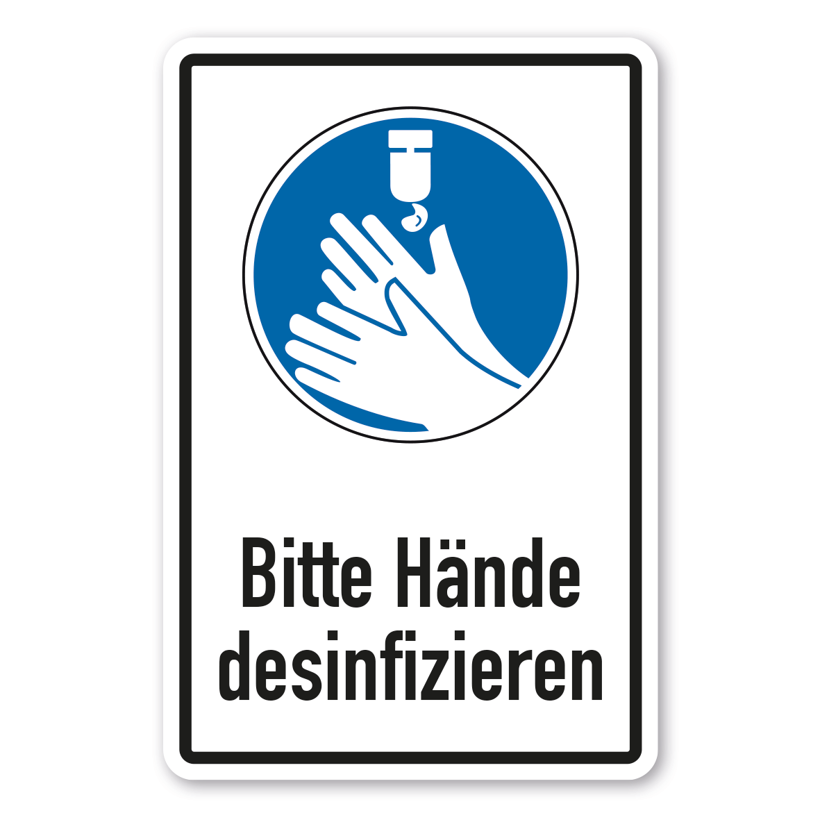 Gebotsschild Bitte Hände desinfizieren - Kombi