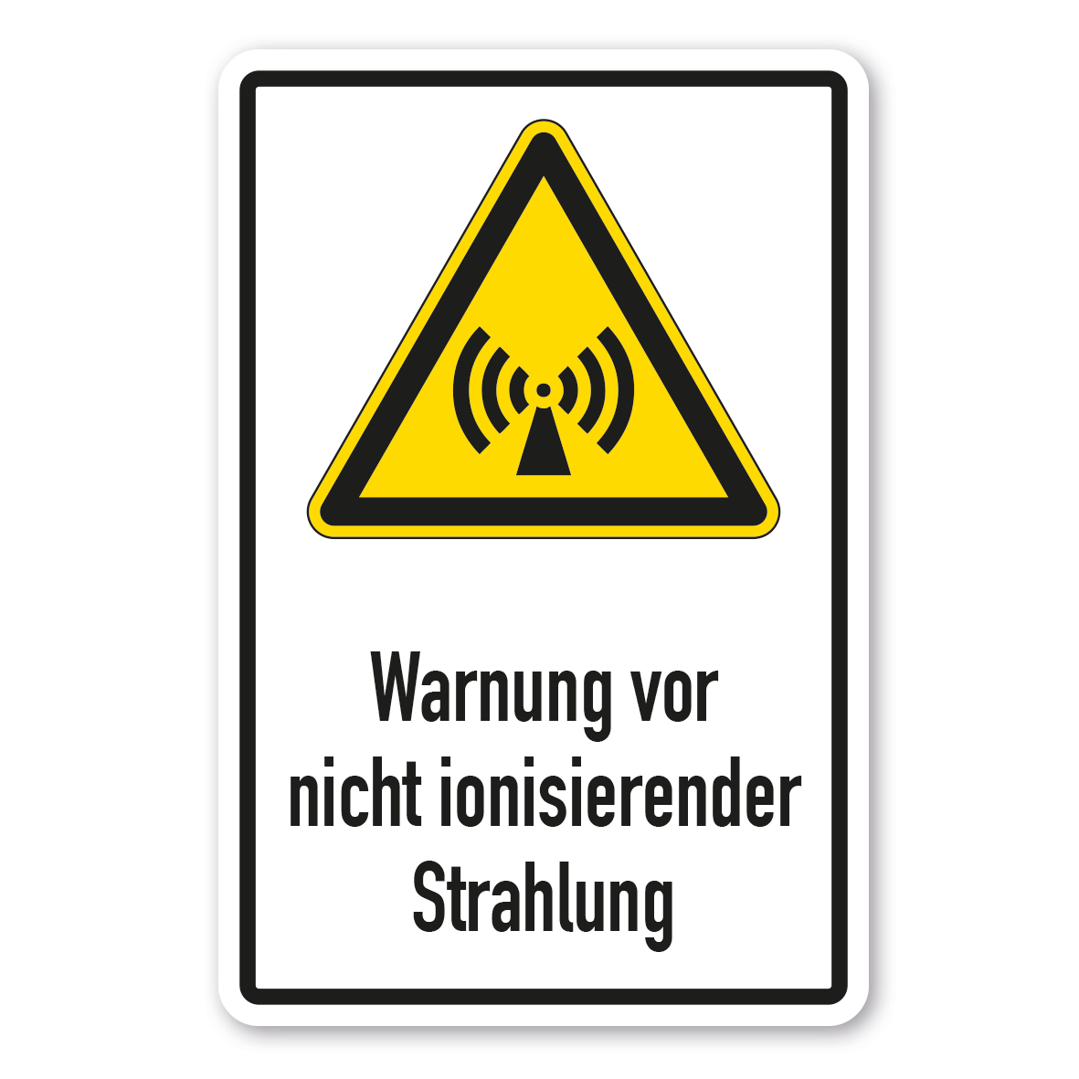Warnschild Warnung vor nicht ionisierender Strahlung - Kombi - ISO 7010 - W005-K