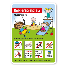 Spielplatzschilder der Schilderserie SP-04 sp-04-01-kinderspielplatz-8-piktogramme-klein.png?ts=1769194877
