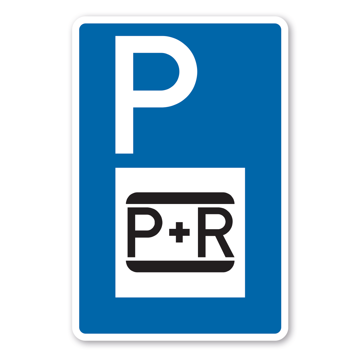 Parkplatzschild Parken und Reisen - park and ride – mit großem Piktogramm - Verkehrsschild