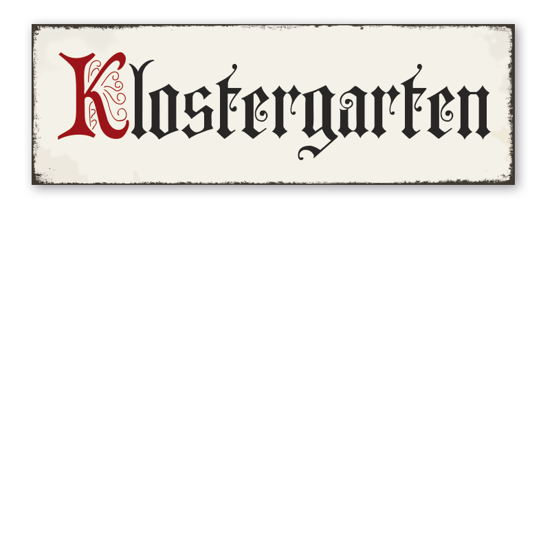 Retroschild Klostergarten