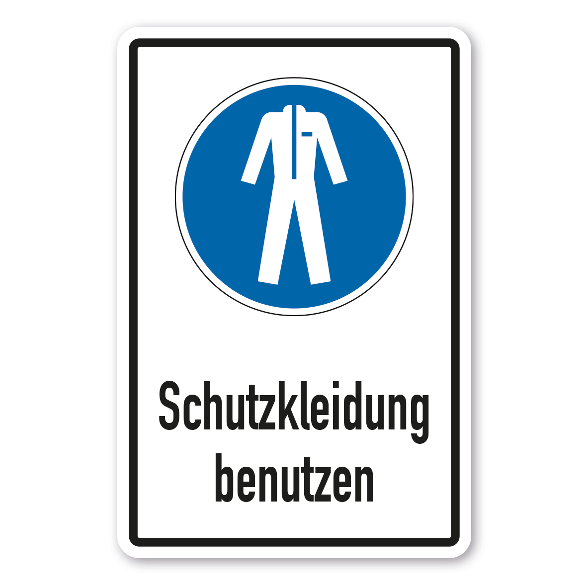 Gebotsschild Schutzkleidung benutzen - Kombi – ISO 7010 - M010-K
