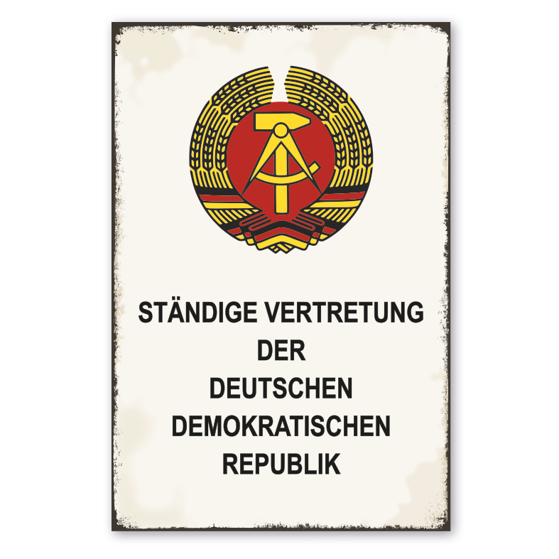 Retro Schild Ständige Vertretung der Deutschen Demokratischen Republik - DDR-Schild